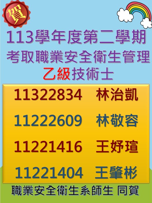 賀!113-2本系考取證照名單圖片